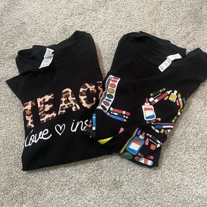Set of 2 black teacher tees